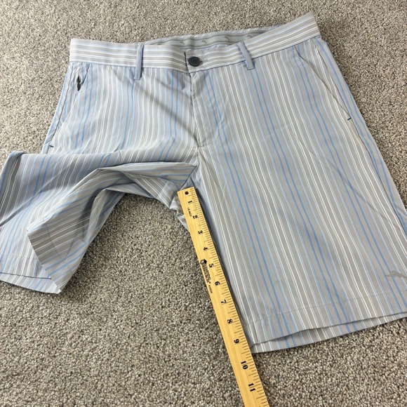 Tommy Bahama Mens 34 Gray Blue Striped Performance Golf Shorts Nylon Blend - Picture 5 of 10